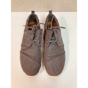 TOMS Del Rey Casual Womens Grey Denim‎ Twill Lace Up Shoes US Size 5.5